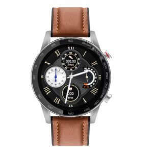Slazenger-SL-07-6418-5-01-Smart-watch-Black-dial-Brown-leather-Strap