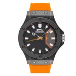Slazenger-SL-09-6572-1-01-Unisex-Watch-Black-dial-Orange-Silicone-Strap