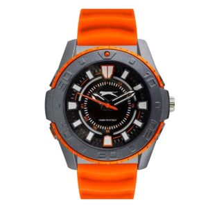 Slazenger-SL-09-6573-2-05-Unisex-Watch-Black-dial-Orange-Silicone-Strap