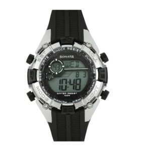 Sonata-77026PP01-Mens-Grey-Dial-Black-Rubber-Strap-Watch-Digital-Display