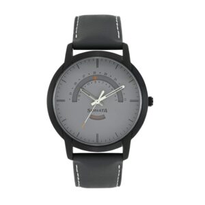 Sonata-77031NL02-Mens-Reloaded-Grey-Dial-Black-Leather-Strap-Watch