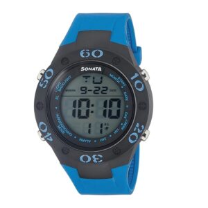 Sonata-77035PP01-Mens-Black-Dial-Black-Plastic-Strap-Watch-Digital-Display