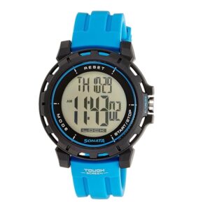 Sonata-77037PP02-Mens-Ocean-Series-Black-Dial-Blue-Plastic-Strap-Watch-Digital-Display