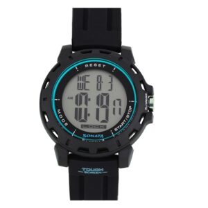 Sonata-77037PP04-Mens-Ocean-Series-Black-Dial-Black-Plastic-Strap-Watch-Digital-Display