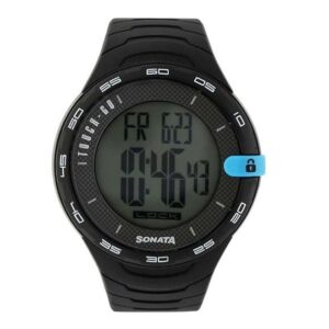 Sonata-77041PP03-Mens-Black-Dial-Black-Plastic-Strap-Watch-Digital-Display