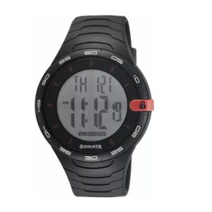 Sonata-77041PP04-Mens-Black-Dial-Black-Plastic-Strap-Watch-Digital-Display