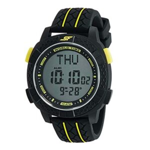 Sonata-77058PP01-Mens-Grey-Dial-Black-Yellow-Plastic-Strap-Watch-Digital-Display