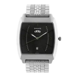 Sonata-77064SM01-Mens-Grey-Dial-Silver-Stainless-Steel-Strap-Watch
