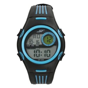 Sonata-77072PP02-Mens-Grey-Dial-Black-Blue-Plastic-Strap-Watch-Digital-Display