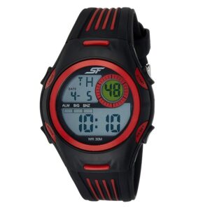 Sonata-77072PP03-Mens-Grey-Dial-Black-Red-Plastic-Strap-Watch-Digital-Display