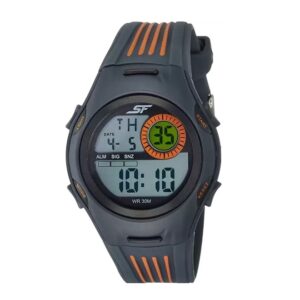 Sonata-77072PP05-Mens-Grey-Dial-Black-Orange-Plastic-Strap-Watch-Digital-Display