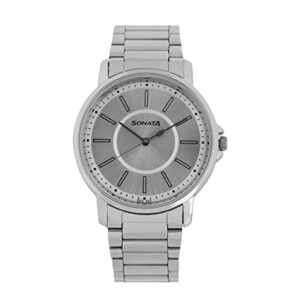 Sonata-77083SM03-Mens-Essentials-Silver-Dial-Silver-Stainless-Steel-Strap-Watch
