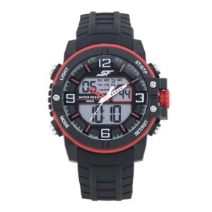 Sonata-77099PP01-Mens-Pulse-From-SF-Black-Dial-Black-Rubber-Strap-Watch-Analog-Digital-Display