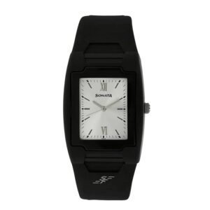 Sonata-7920PP11-Mens-Silver-Dial-Black-Plastic-Strap-Watch