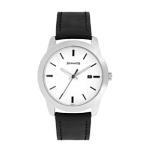 Sonata-7924SL12-Mens-Reloaded-White-Dial-Black-Leather-Strap-Watch