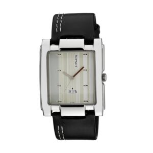 Sonata-7946SL02-Mens-Silver-Dial-Black-Leather-Strap-Watch