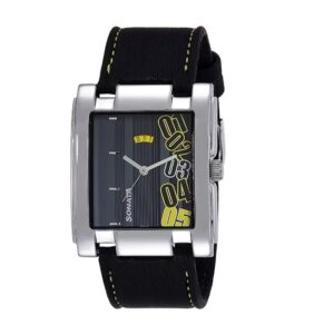 Sonata-7946SL03-Mens-Black-Dial-Black-Leather-Strap-Watch