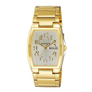 onata-7998YM02-Mens-White-Dial-Golden-Stainless-Steel-Strap-Watch