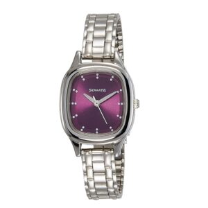 Sonata-8060SM03-WoMens-Purple-Dial-Silver-Stainless-Steel-Strap-Watch