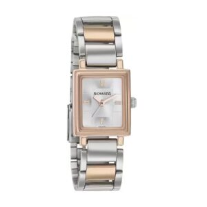 Sonata-8080KM01-WoMens-Blush-Silver-Dial-Silver-Gold-Stainless-Steel-Strap-Watch