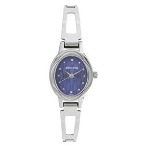 Sonata-8085SM03-WoMens-Pankh-Blue-Dia-Silverl-Stainless-Steel-Strap-Watch