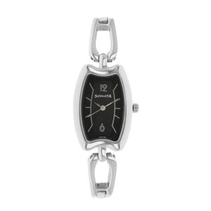 Sonata-8116SM01-WoMens-Black-Dial-Silver-Stainless-Steel-Strap-Watch