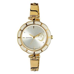 Sonata-8120YM01-WoMens-Silver-Dial-Golden-Stainless-Steel-Strap-Watch