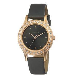 Sonata-8123WL01-WoMens-Blush-Anthracite-Dial-Black-Leather-Strap-Watch