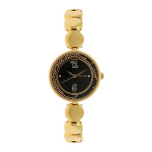 Sonata-8136YM03-WoMens-Black-Dial-Golden-Metal-Strap-Watch