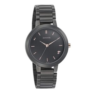 Sonata-8141KM03-WoMens-Anthracite-Dial-Black-Stainless-Steel-Strap-Watch