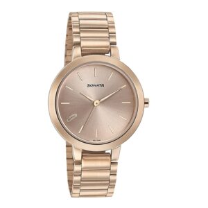 Sonata-8141WM01-WoMens-Rose-Gold-Dial-Rose-Gold-Stainless-Steel-Strap-Watch