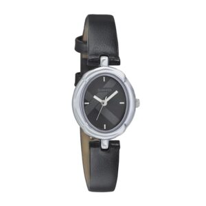 Sonata-8158SL01-WoMens-Essentials-Black-Dial-Black-Leather-Strap-Watch-Silver-Case