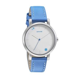 Sonata-8164SL01-WoMens-Silver-Dial-Blue-Leather-Strap-Watch