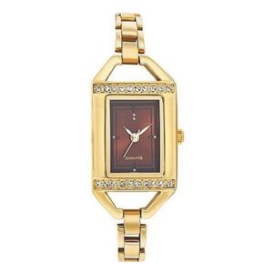 Sonata-87005YM01-WoMens-Brown-Dial-Gold-Stainless-Steel-Strap-Watch