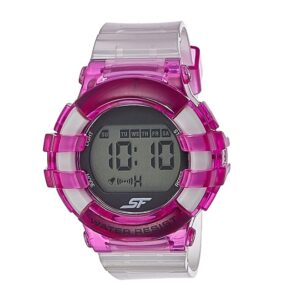Sonata-87017PP04-WoMens-Black-Dial-White-Plastic-Strap-Watch-pink-Case-Digital-Display