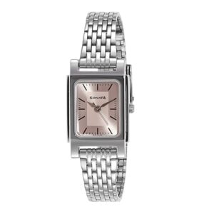 Sonata-87021SM02-WoMens-Essentials-Pink-Dial-Silver-Stainless-Steel-Strap-Watch