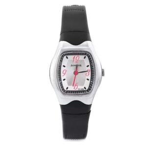 Sonata-8989PP03-WoMens-Silver-Dial-Black-Plastic-Strap-Watch