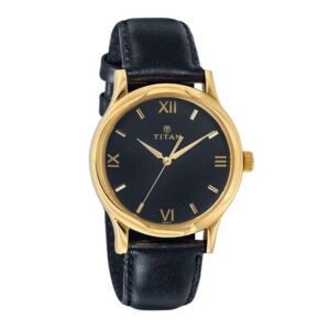 Titan-1580YL03-Men-s-WatchBlack-Dial-Black-Leather-Strap-Watch