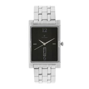 Titan-1641SM02-Men-s-WatchBlack-Dial-Silver-Stainless-Steel-Strap-Watch