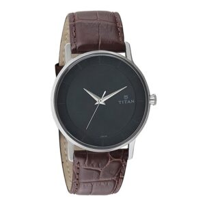 Titan-1672SL01-Men-s-WatchBlack-Dial-Brown-Leather-Strap-Watch