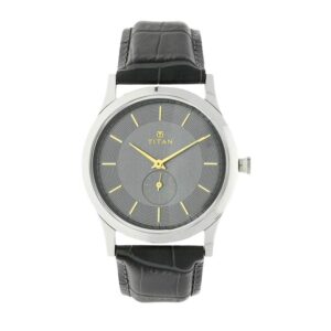 Titan-1674SL01-Men-s-WatchBlack-Dial-Black-Leather-Strap-Watch