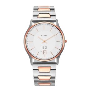 Titan-1683KM01-Men-s-WatchEdge-Silver-Dial-Silver-Rose-Gold-Stainless-Steel-Strap-Watch