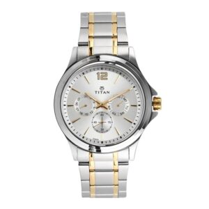 Titan-1698BM01-Men-s-WatchSilver-Dial-Silver-Gold-Stainless-Steel-Strap-Watch