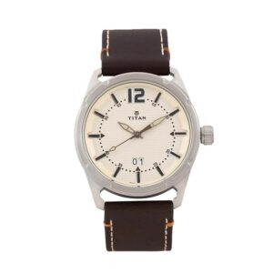 Titan-1699SL02-Men-s-WatchWhite-Dial-Brown-Leather-Strap-Watch