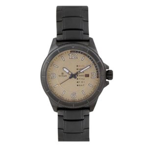 Titan-1701QM01-Men-s-WatchChampagne-Dial-Black-Stainless-Steel-Strap-Watch