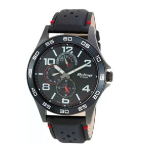 Titan-1702NL01-Octane-Collection-Analog-Black-Dial-Leather-Strap-Mens-Watch