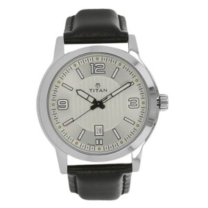 Titan-1730SL01-Men-s-WatchSilver-Dial-Black-Leather-Strap-Watch