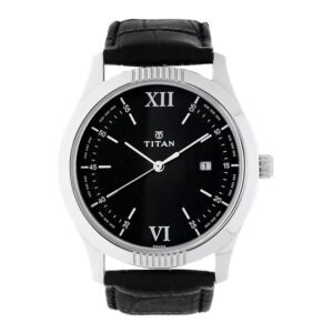 Titan-1739SL01-Men-s-WatchBlack-Dial-Black-Leather-Strap-Watch
