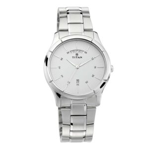 Titan-1767SM01-Men-s-WatchWhite-Dial-Silver-Stainless-Steel-Strap-Watch