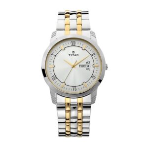 Titan-1774BM01-Men-s-WatchSilver-Dial-Silver-Gold-Stainless-Steel-Strap-Watch